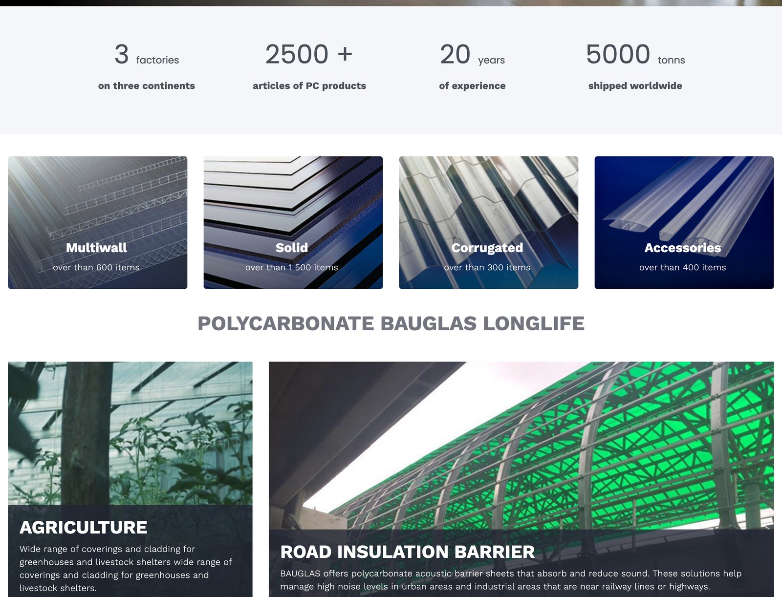 bauglas.eu catalogue: factory figures, 4 product lines and solutions by industry