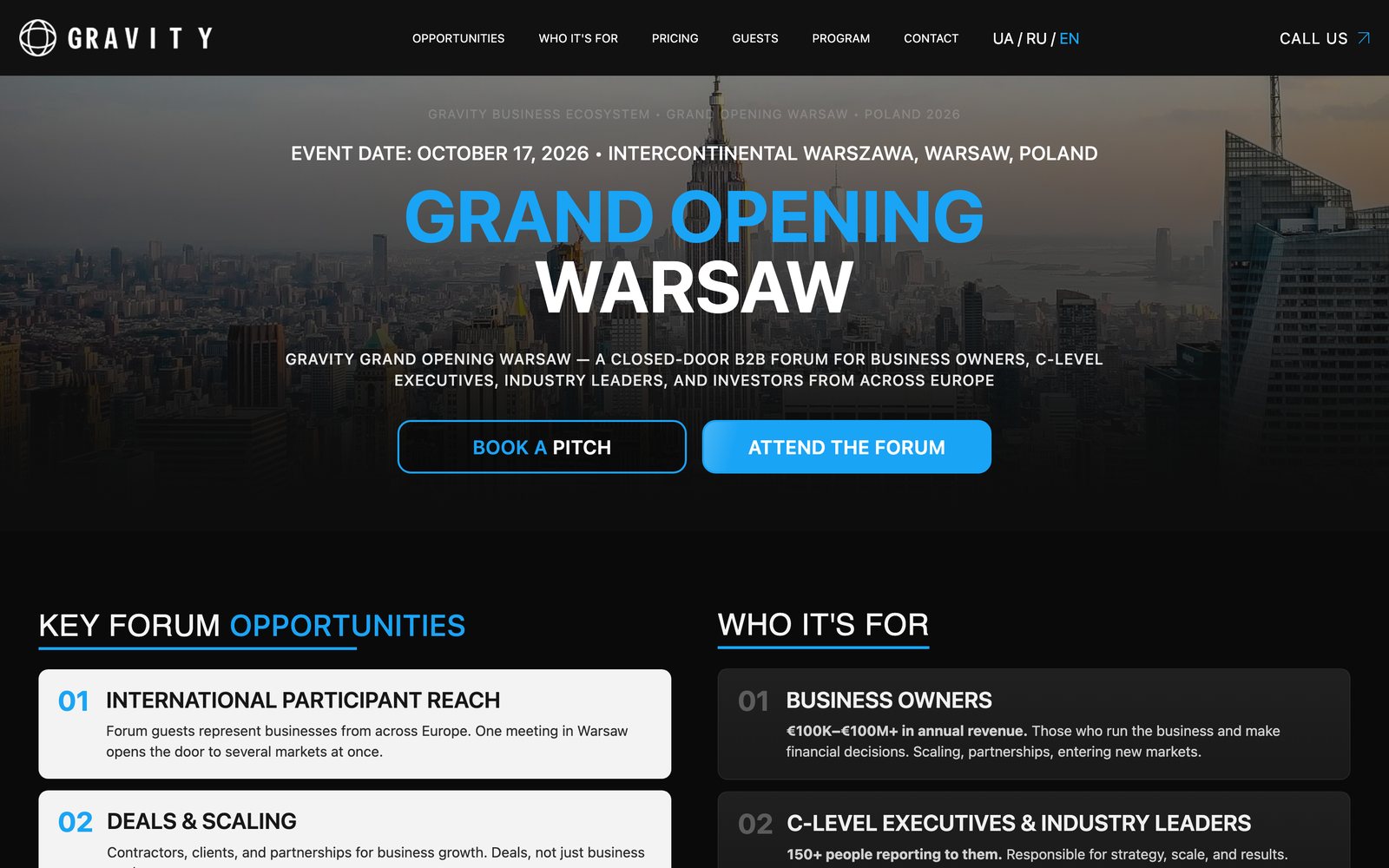 Лендінг Grand Opening Warsaw