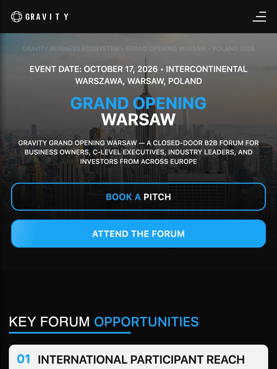 Лендінг Grand Opening Warsaw на телефоні